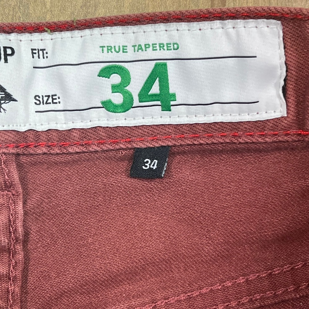 Lrg Lifted Research Group True Tapered Pants Burgundy Wine Mens 34 Streetwear View 5